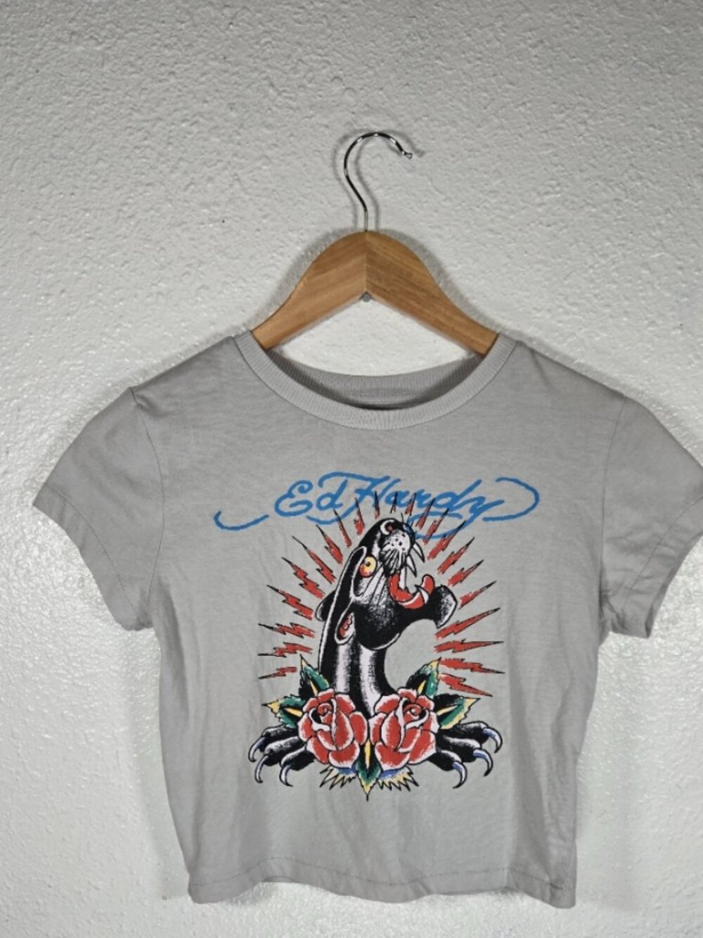 Ed Hardy Grey Crop Top